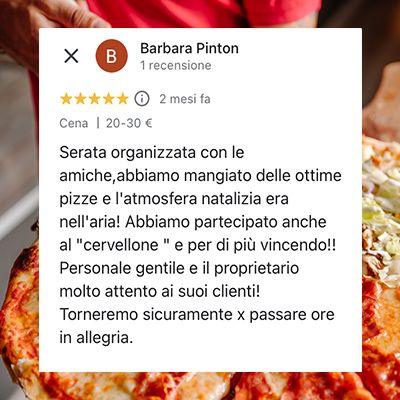 Recensione Pizzeria 360 su Google