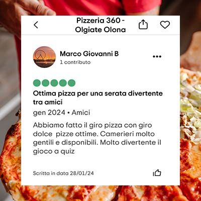 Recensione Pizzeria 360 su TripAdvisor