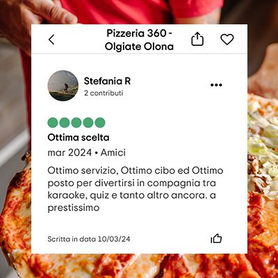 Recensione Pizzeria 360 su TripAdvisor